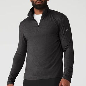 Alo yoga Conquer 1/4 Zip Reform Long Sleeve heather gray Small NWT